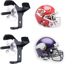 Hidden Football Helmet Wall Mount Display, Heavy Duty Metal Hanger Holder for Fu