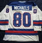 Al Michaels 1980 USA Hockey Olympics Miracle Autographed Custom Jersey JSA COA