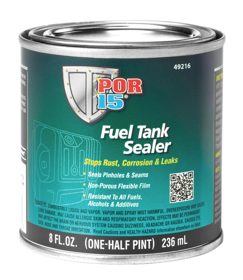 POF.49216 POR-15 INC 49216 Fuel Tank Sealer, 8 oz Can, Semi-Transparent Silver,