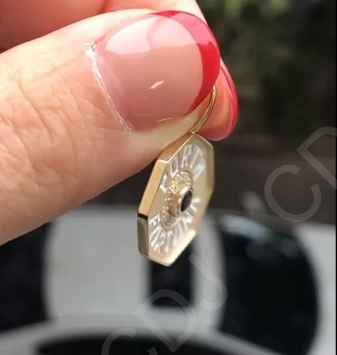 Colgante Diamante Creado en Laboratorio Regalo 4 Him Porta Fortuna Placas de Oro Rosa Plata Foto 4 de 4