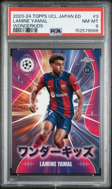 2023-24 Topps Chrome UCL Japan Edition - LAMINE YAMAL - Wonderkids - RC PSA 8