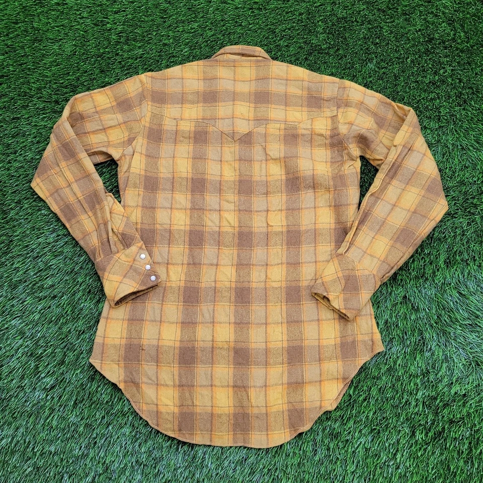 Camisa Vintage Miller Western Flanela Pérola Snap Pequena 18x29 Anos 70 Anos 80 - Imagem 3 de 4
