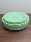 Vintage Fire King Plates Green Antique Lot of 11 Plates