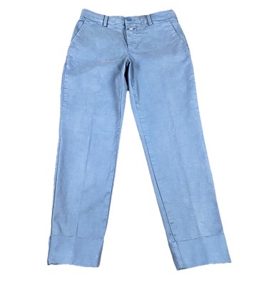 Closed Official Stewart 25 Washed Blue Soft Chino Mid Rise Cuffed Crop Pants