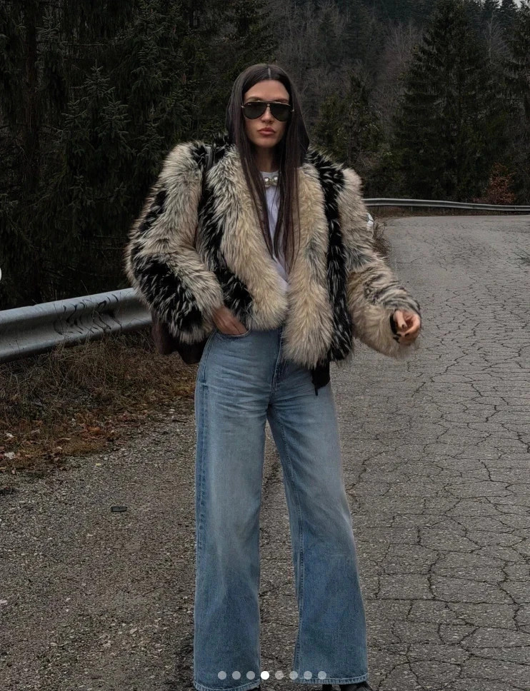 ZARA Viral SHORT FAUX FUR COAT ZW COLLECTION SIZE Medium REF 4360/258/330 thumbnail 16