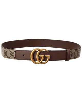 GUCCI　グッチ　CINTURA GUCCI シマベルト　ブラウン　未使用 Gucci Gg Supreme Canvas & Leather Belt Women's | eBay