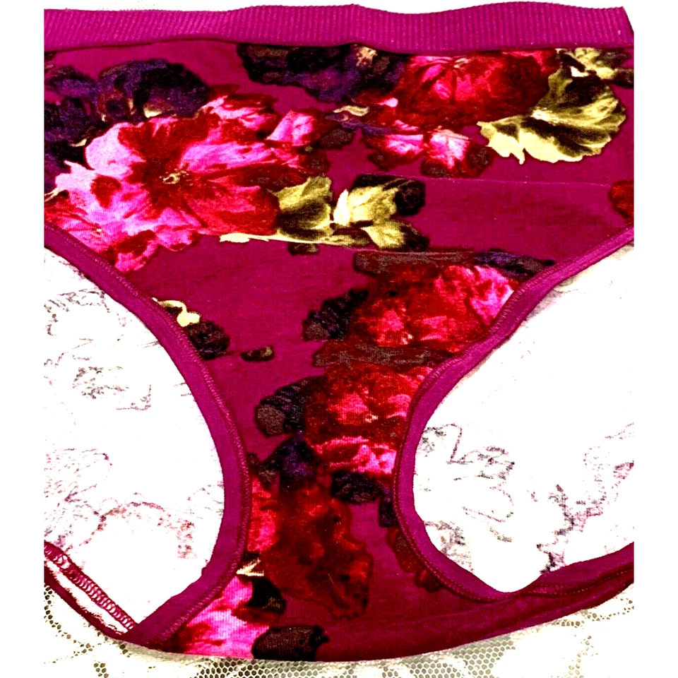 NWT Lane Bryant Deep Purple and Pink Floral High Leg Brief Panties in XL 14 16 - Image 3 of 4