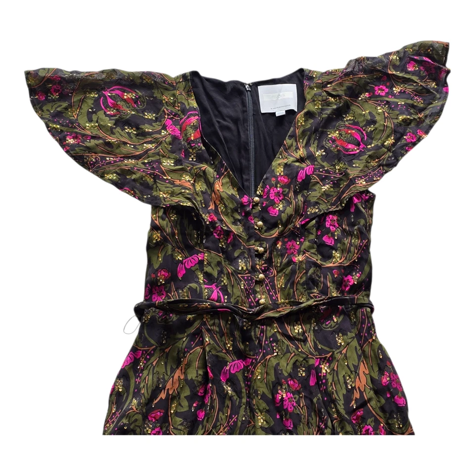 Ett:twa by Anthropologie Brenda Mono Una Pieza Verde Oscuro Floral Talla 6 Foto 3 de 4