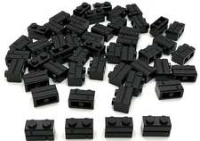 Lego 50 New Black Bricks Building Blocks Modified 1 x 2 Masonry Profiles