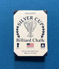 Silver Cup / Championship Billiard Chalk - ONE Dozen Tournament BLUE   USA