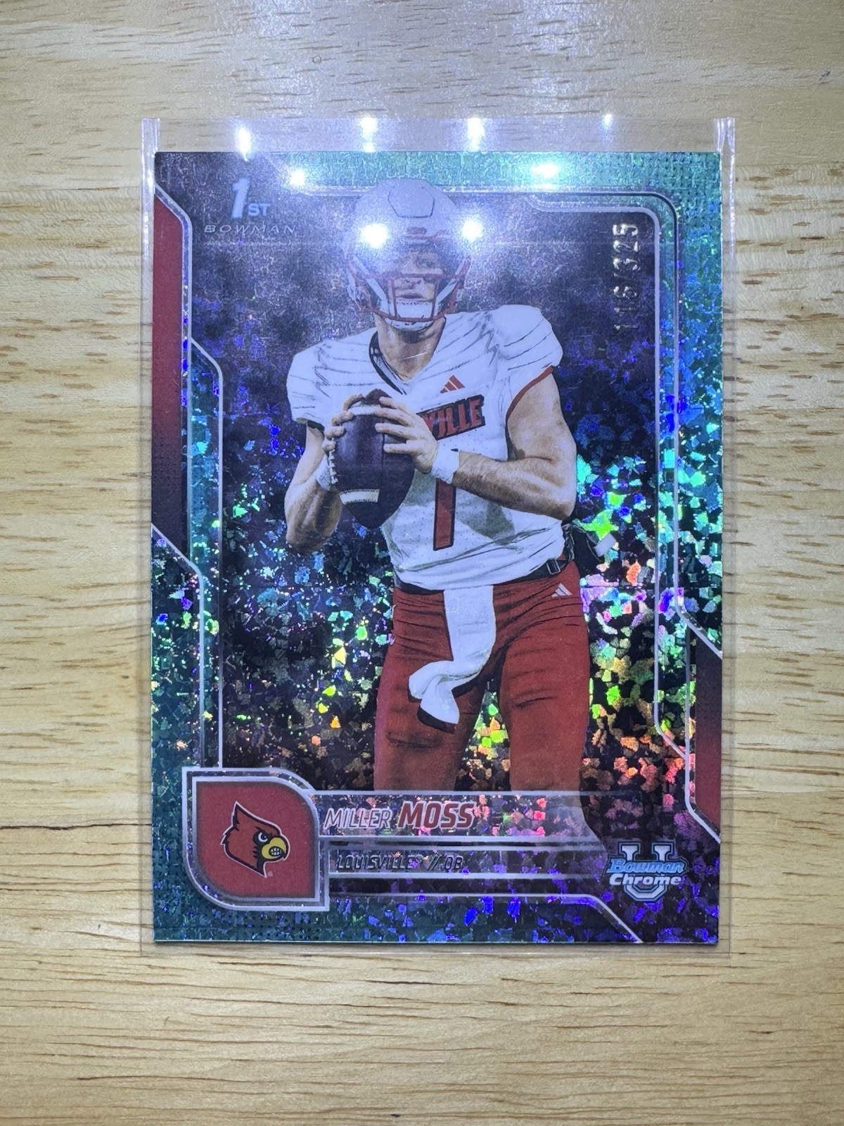 Miller Moss - 2025 Bowman Chrome U - Aqua Mini Diamond /325 - Louisville - #141