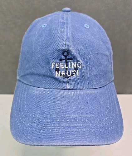 Feeling Nauti hat embroidered anchor nautical theme strap back blue cap