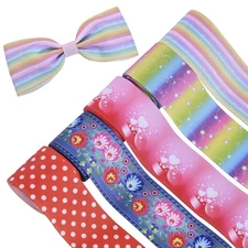 Coloreful Grosgrain Ribbon,5 roll for Love Rainbow dots Pattern，for Gift Wrap...