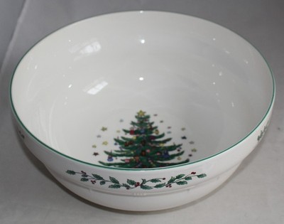 Nikko Holiday Greetings ROUND VEGETABLE SERVING BOWL Japan