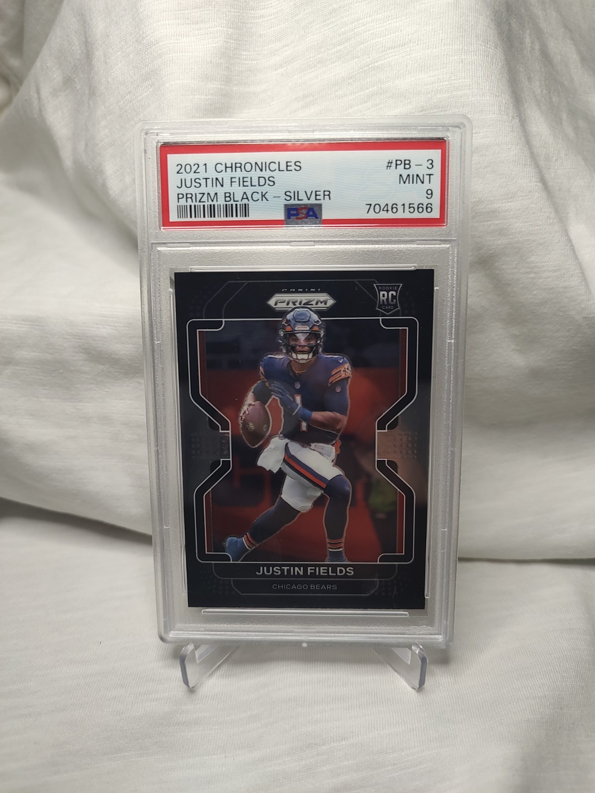 2021 Panini Chronicles Prizm Black Justin Fields #PB-3 RC PSA 9