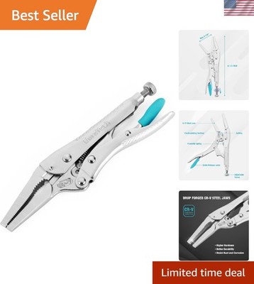 Versatile 6.5'' Long Nose Locking Pliers for Precision Clamping and Cutting