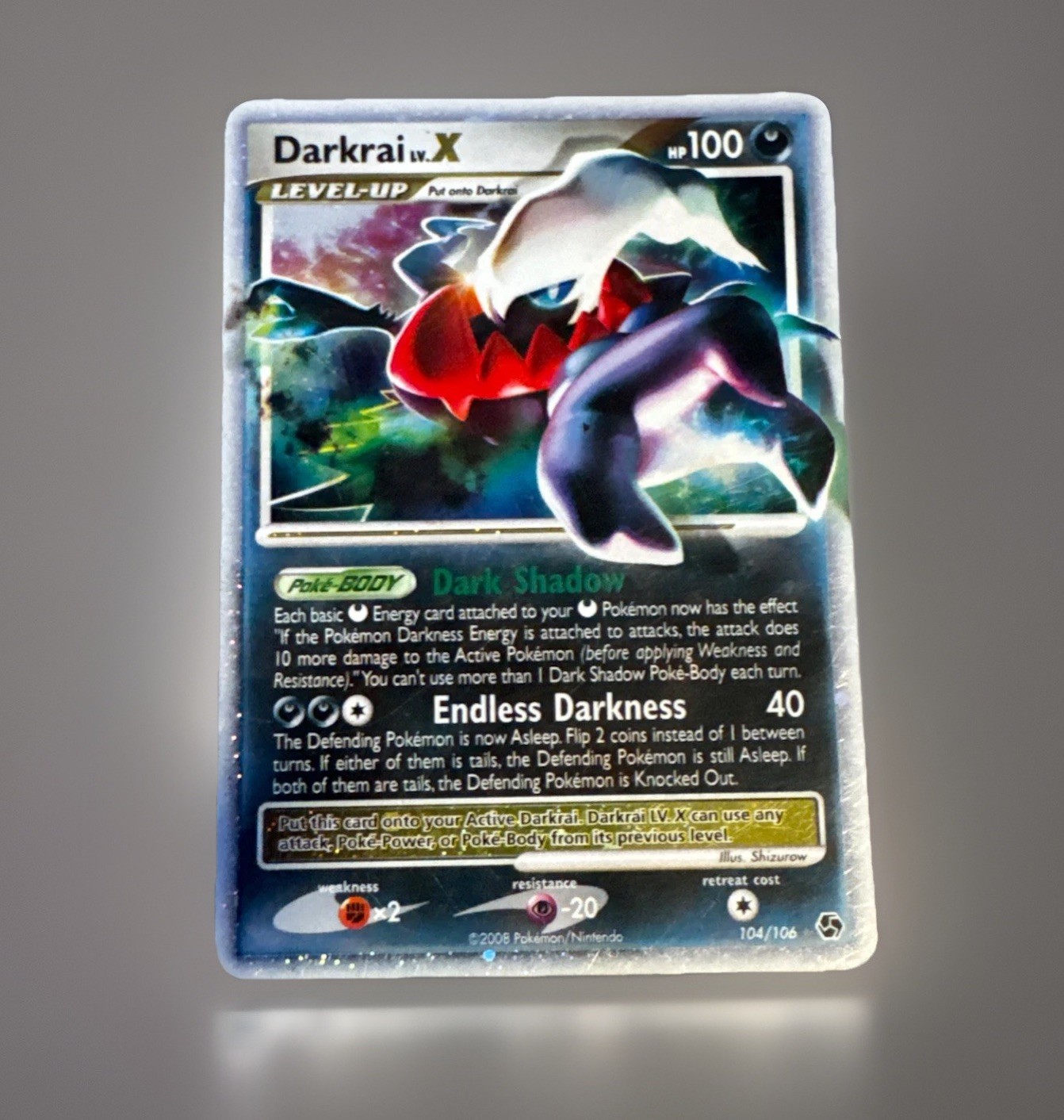 Pokémon TCG Darkrai LV.X Ultra Rare Card 104/106 Great Encounters