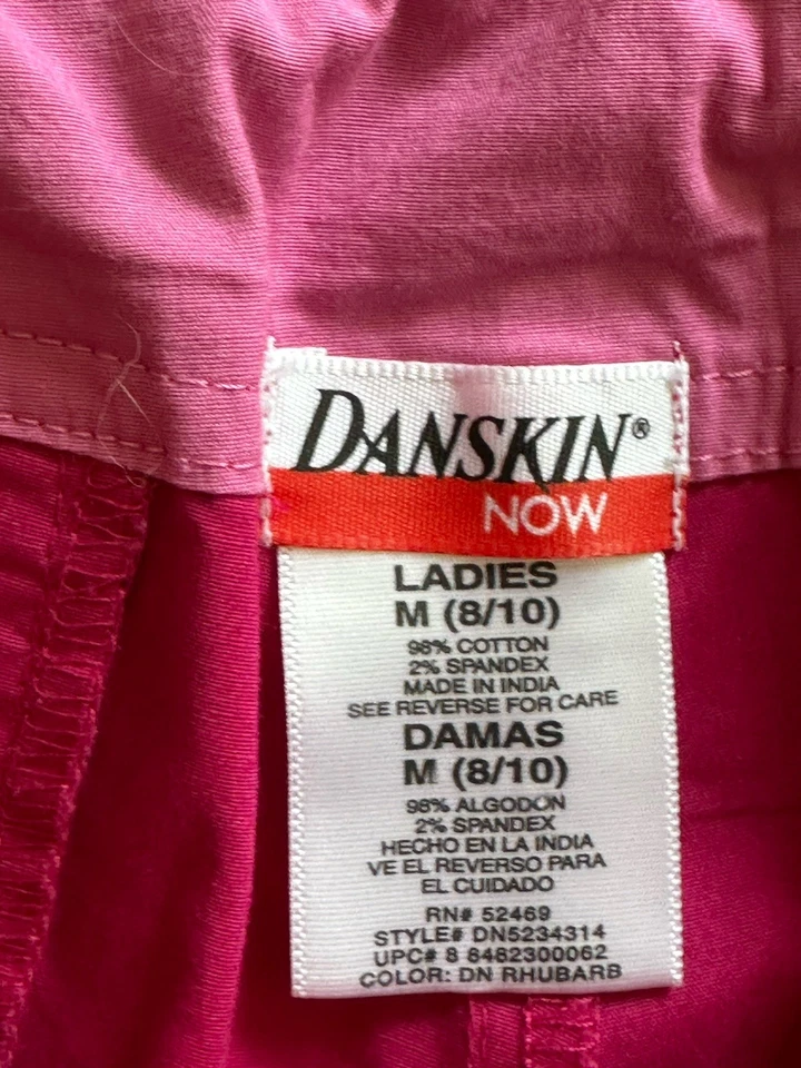Danskin Woman’s Pink Cropped capri straight leg pants drawstring - Image 4 of 4