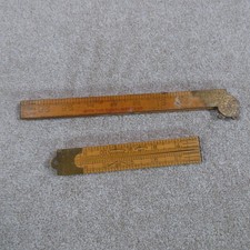 Vintage Edward Preston & Sons Boxwood & Brass 24" Folding Rule and another