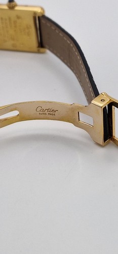 Must de Cartier Tank 18ct Gold on Silver Lady's Watch on Deployment Strap. - Picture 16 of 19