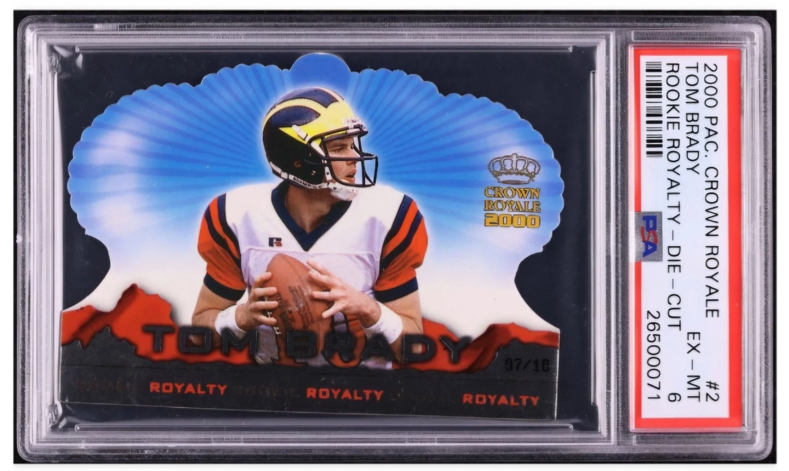Tom Brady Pacific Crown Royale Rookie Royalty #2 Die-Cut