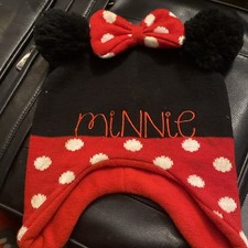 Disney Minnie Mouse Winter Beanie Hat Cap Girls Size 2T-5T