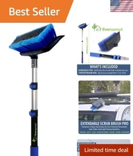 Versatile 3 Foot Scrub Brush with Extension Pole - Perfect for High Surfaces