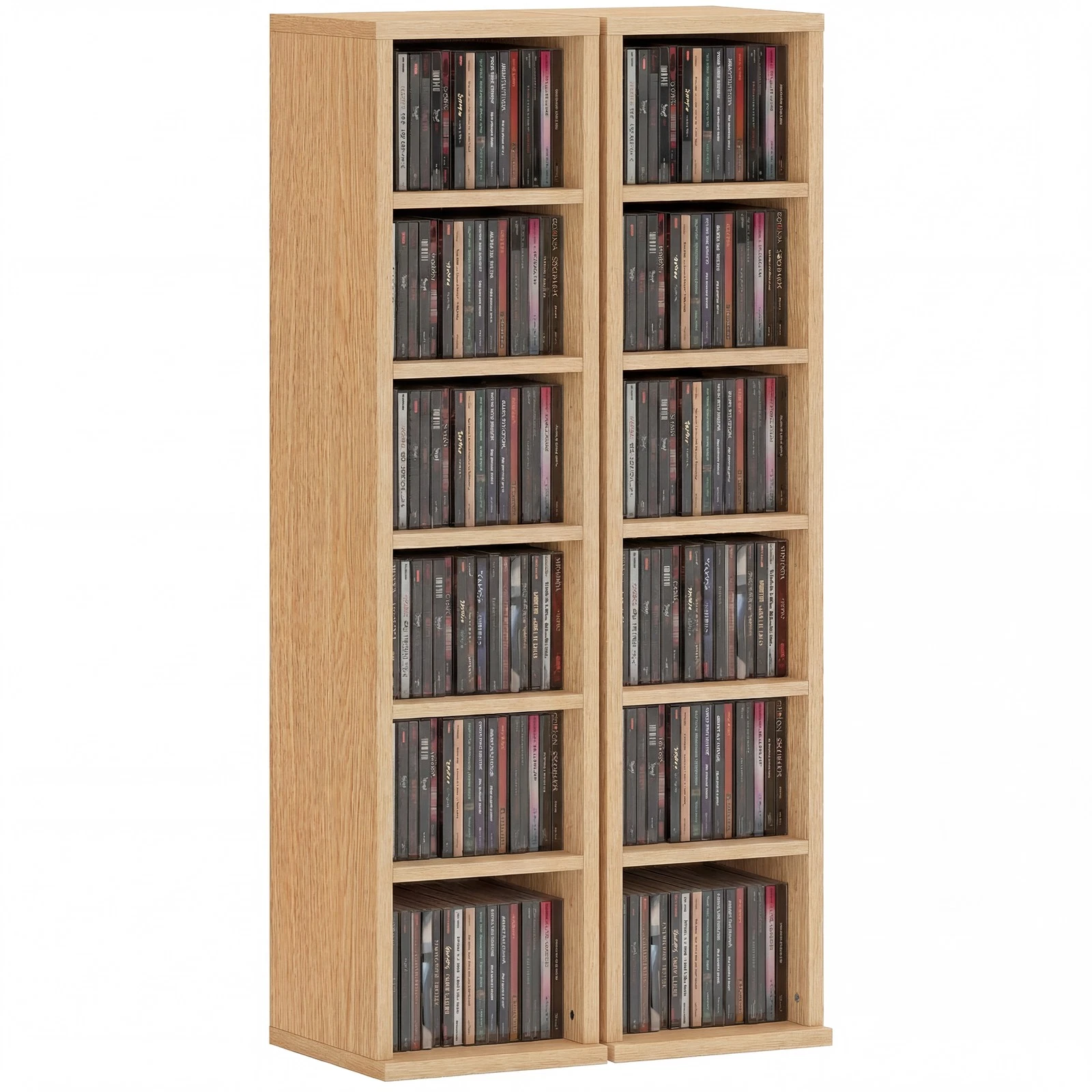 HOMCOM Set of 2 CD Storage Units DVD Shelf with Adjustable Shelves, Natural
Opens in a new window or