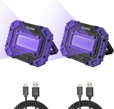 Rechargeable UV Black Light 395nm, Portable Cordless LED Floodlight 2 Pack 