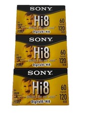 SONY 3 Pack Digital B Hi8 Blank Video Cassette Tapes Factory Sealed New HI8 9804