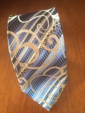 Steven Land Blue Dynamic stripes Pattern Men's Tie.