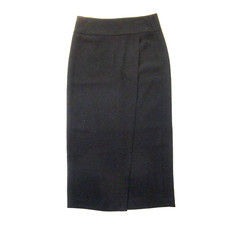 NWT Vince Faux Wrap Midi in Black Crepe Straight Skirt 0 $275