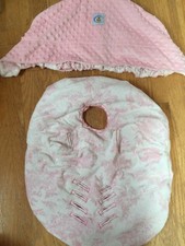 INFANT Reversible Car Seat Cover PINK TOILE Cuter Than A Duck's Butt CTADB 145