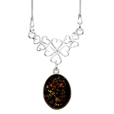 925 Sterlingsilber & Original Baltisch Amber Klassisch Halskette Auf Snake - M92