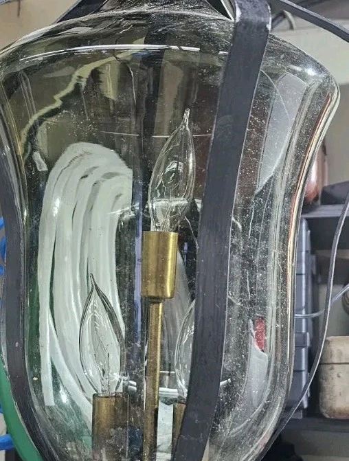 Lámpara de calle/polo gótica luz negra original vidrio verde accesorio gótico vintage Foto 2 de 3