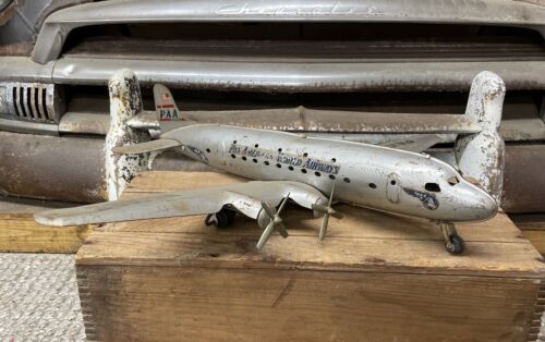 Vintage 1950's Marx USA Pressed Steel PanAm American Airways Airplane Toy - Picture 1 of 23
