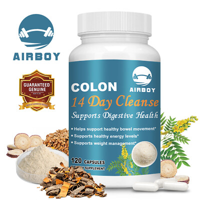 120pcs Colon 14 Day Cleanse Capsules - Psyllium Husk - Gut Cleanse Detox,Non-GMO