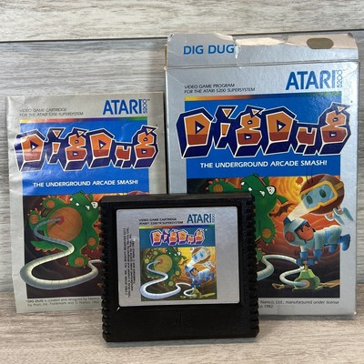 Atari 5200 Dig Dug 1983 Complete Game Vtg Cartridge, Box & Manual Tested Works!