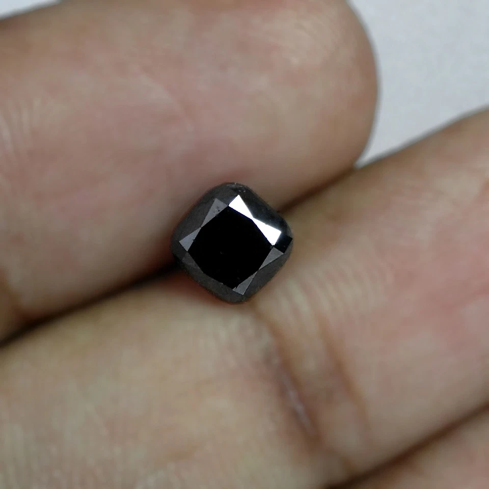 1.59cts 6mm Cushion cut Fancy Jet Black Natural Earth Mined Loose Diamonds - Image 3 of 3
