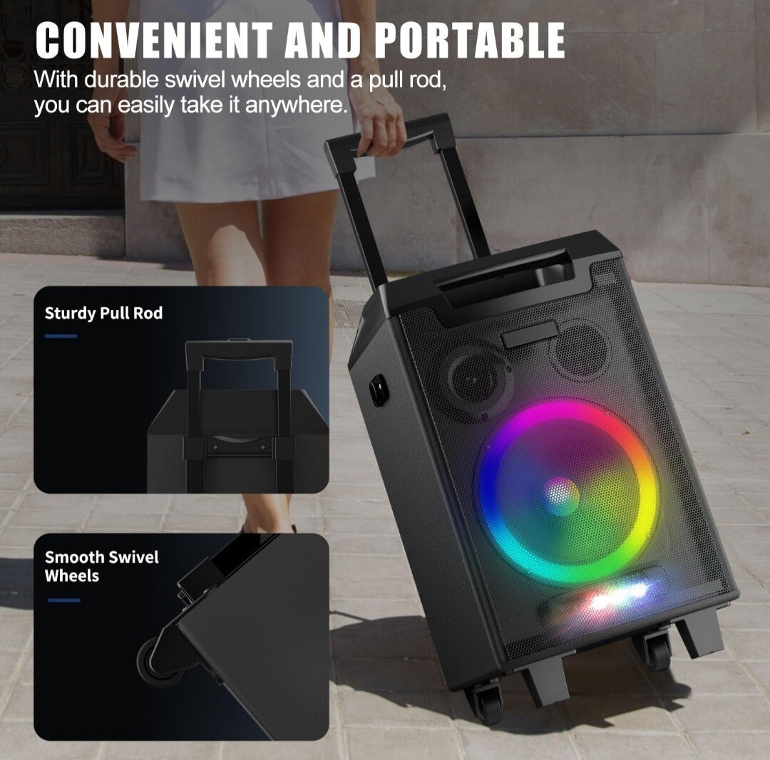 VeGue Karaoke Machine, Bluetooth Speaker PA System for Adults & Kids