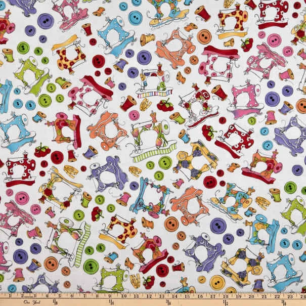 Loralie шить ассортимент швейных машин белый лоскутное одеяло ткани продается на 1/2 ярда #692-348 - Изображение 2 из 2