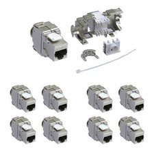 8x Keystone Jack Modul Cat.6a RJ45 STP werkze...