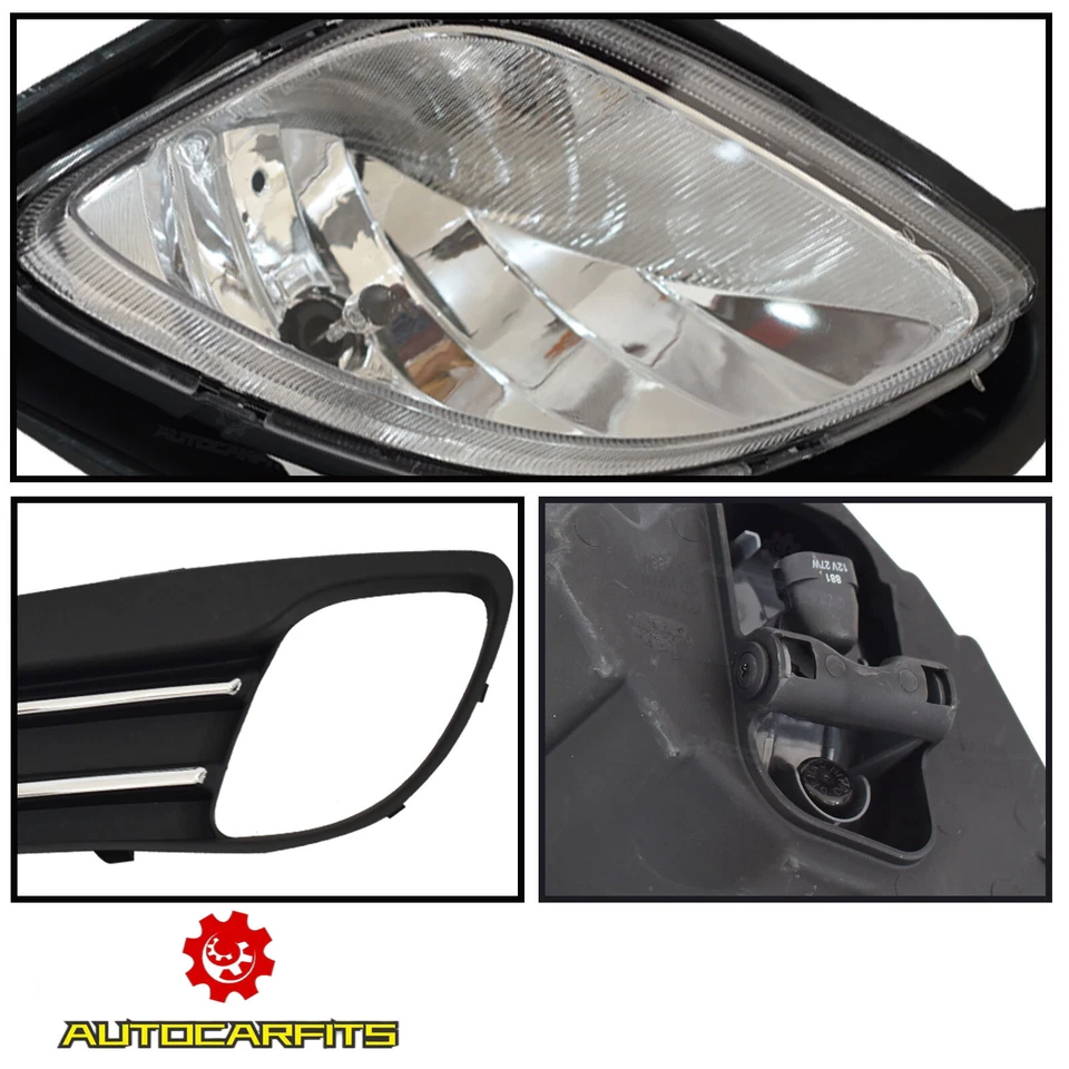 Fits Hyundai Genesis Coupe 2010-2012 Fog Lamp With Cover Left+Right Side 4PCS Foto 2 de 4
