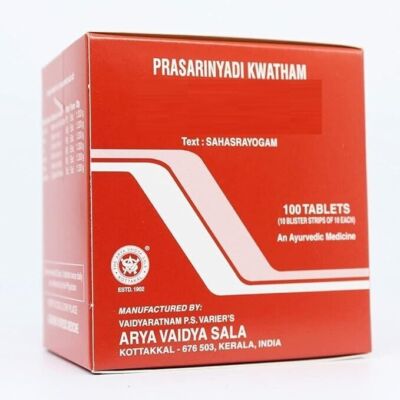 Prasarinyadi Kwatham 100 Tablets AVS Kottakkal throat irritation respiratory