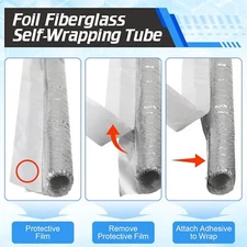 6~35mm ID Self Closed Heat Fiberglass Wrap Heat Shield Sleeve Wire Fuel Line