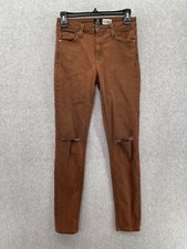 JustBlack Women's Pants Distressed Brown Size 27 Skinny Cotton Blend USA Made