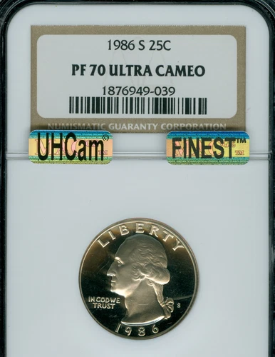 1986 S WASHINGTON QUARTER NGC PF70 UCAM MAC UHcam MAC FINEST & SPOTLESS .