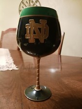 Collegiate University Of Notre Dame Hand Painted Goblet