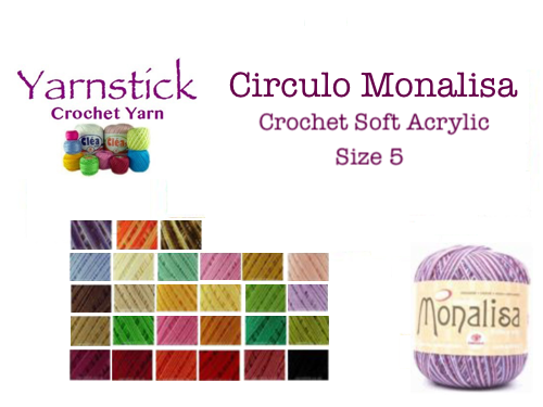 Circulo MONALISA 100g 500m Crochet Soft Acrylic KnittingThread #5 Solid & Random - 第 1/30 張圖片