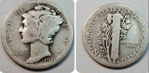 1920 P  silver Mercury Dime #81Bu